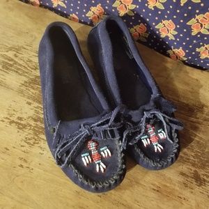 Navy Minnetonka Moccasins